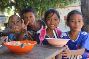 Students enjoying their daily nutritious breakfast