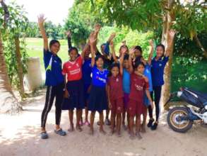 Happy faces following a Goals for Girls session!