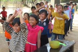 Water games at our Khmer New Year party