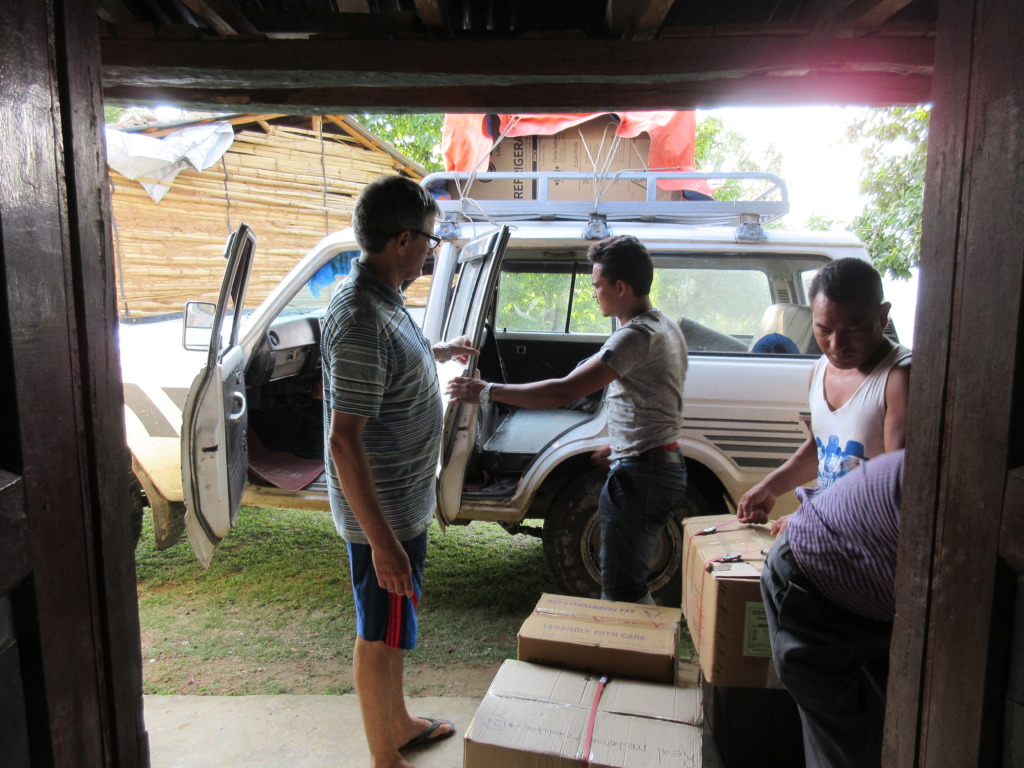 Delivery of medicinal supplies and refrigerator