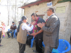 Community people welcoming RMF officials