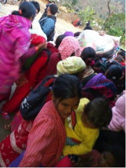 Distribution of warm clothes and blankets
