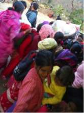 Distribution of warm clothes and blankets