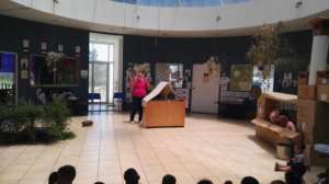 The teachers recreated The Three Little Pigs