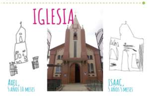 Drawings of their community church by Axel & Isaac