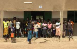 Class With Solar Lights on School Building