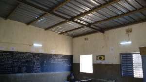 Inside of classroom showing the solar light