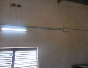 Solar-powered light at school in Djomga