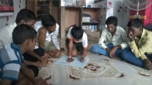 Prakash educating his peers about tobacco