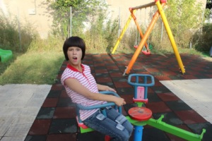 Geri on the merry go round