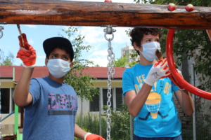Painting the playground