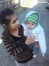 Baby Leo, with his mother, Simona