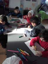 Leo (left) & Marius (end of table) with the others