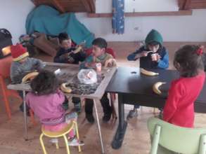 Snack time during tutoring session