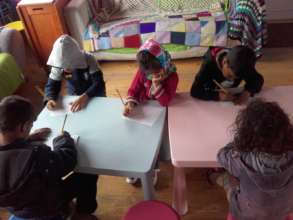 Tutoring session for the younger children