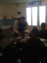 Robert giving out food at Easter