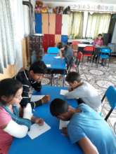 Concentrating on their work