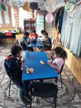 Snack time for the younger group!