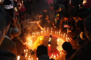 During the Mayan ceremony