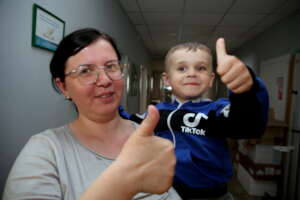 Little Bohdan and his mom