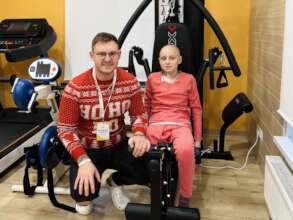 Angelina with her favorite therapist in session