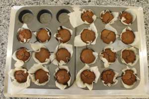 Chocolate muffins prepared by the VT students