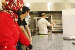 Vocational training students at the class