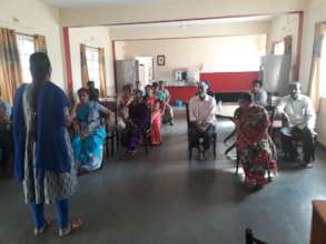Caregivers meeting at the hospice