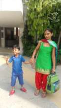 Purav with his mother