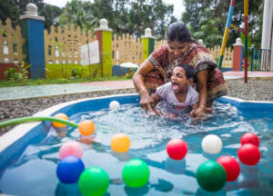 A session at the sensory park in the learning cent