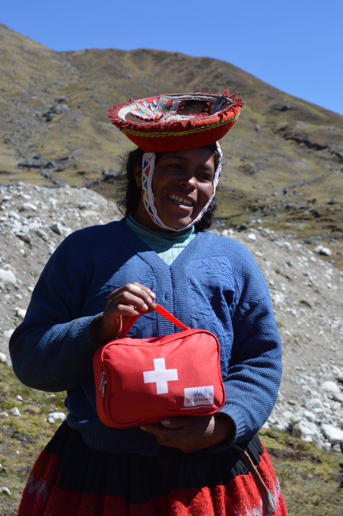 Margarita with her first-aid kit