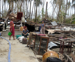 A house destroyed by the cyclone