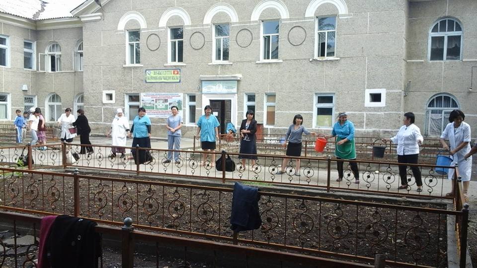 Volunteers working together