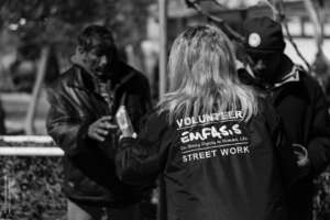 Offering food to those in need.