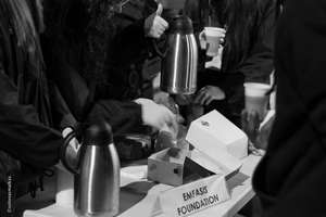 Providing food and hot beverages to the homeless