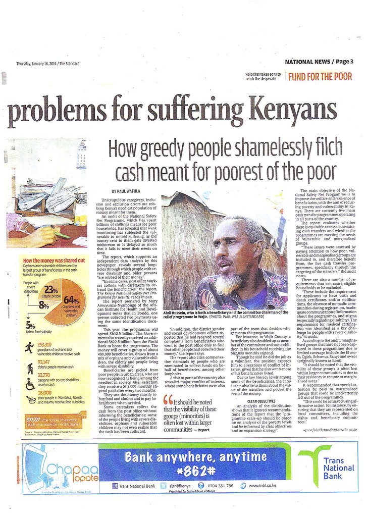 Stop Loss of Cash-Transfers Meant for Most Needy
