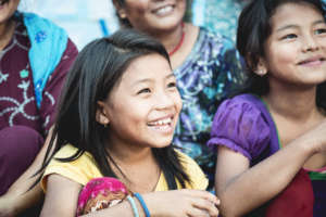 Girls participate in an empowerment session.