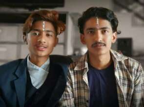 Santosh as a teen with close friend, Bhupi