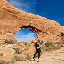 Samjhana at Arches National Park.