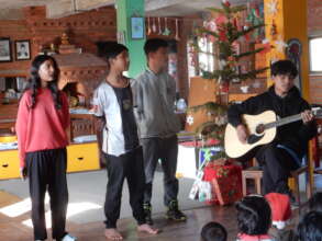 Bipana at Home Performing With Her Brothers