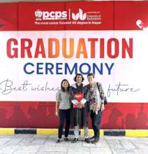 Santosh with Uma and Bonnie on his graduation day