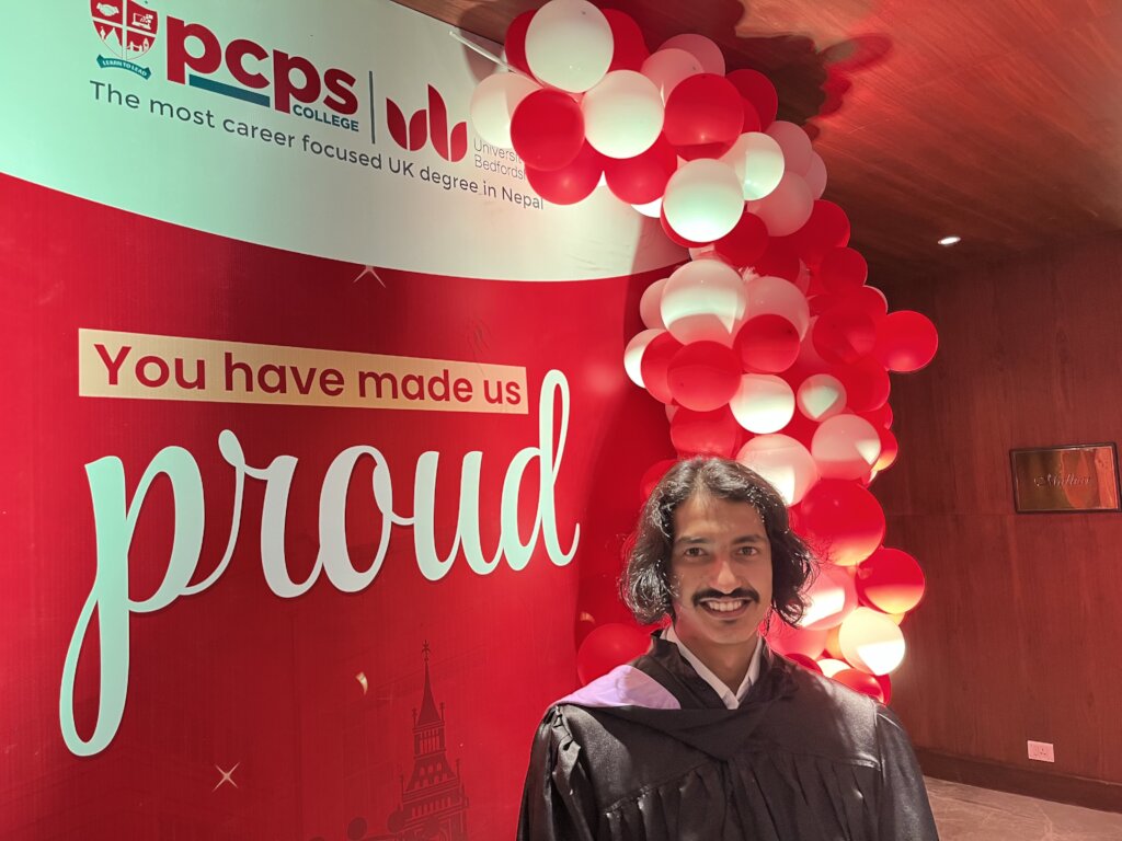 Santosh at his graduation ceremony