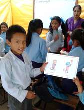 This young man has already started coloring!