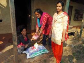 Relief distribution at Ramechhap by Tewa's partner