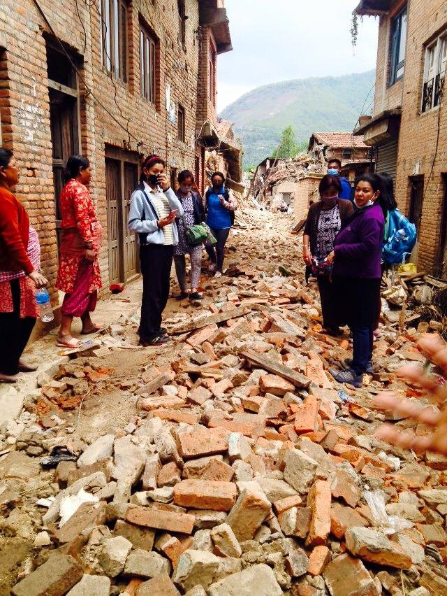 Earthquake devastation in Khokana, Lalitpur