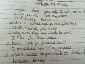 Students sharing important values!