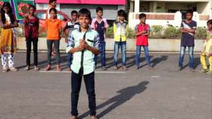 Student Manoj's performance(author of the poetry)