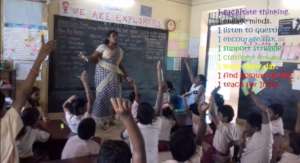 Ajitha teaching her students