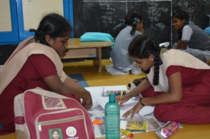 Students engaged in an activity at CSK