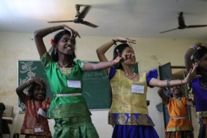 Students performing a dance at CSK